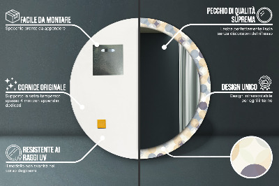 Espejo redondo decorativo impreso Círculos geométricos