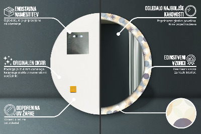 Espejo redondo decorativo impreso Círculos geométricos