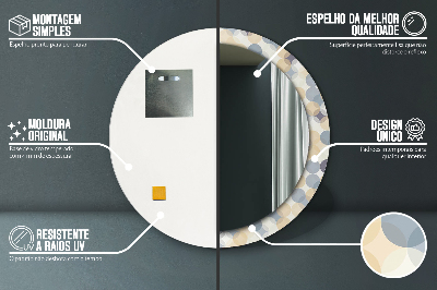 Espejo redondo decorativo impreso Círculos geométricos