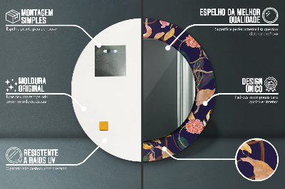 Espejo redondo estampado Plantas watecolor