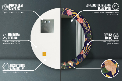 Espejo redondo estampado Plantas watecolor