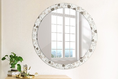 Espejo redondo con marco impreso Floral abstracto