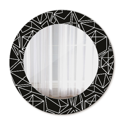 Espejo redondo con marco impreso Patrón geométrico