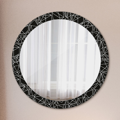 Espejo redondo con marco impreso Patrón geométrico