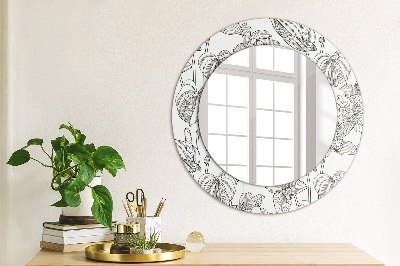Espejo redondo decorativo impreso Patrón floral