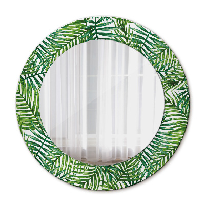 Espejo redondo decorativo impreso Palmera tropical