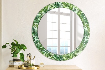 Espejo redondo decorativo impreso Palmera tropical