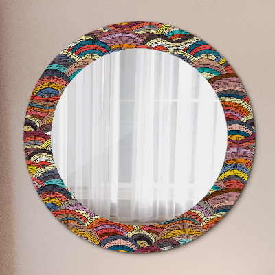 Espejo redondo decorativo impreso Ornamento bohemio