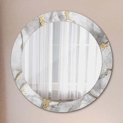 Espejo redondo decorativo impreso Mármol blanco oro
