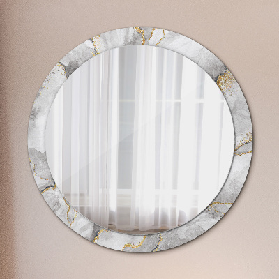 Espejo redondo decorativo impreso Mármol blanco oro