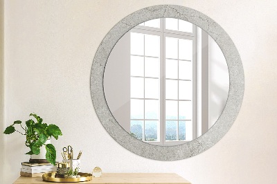 Espejo redondo con marco impreso Cemento gris