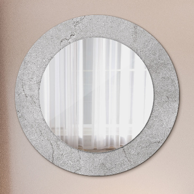 Espejo redondo con marco impreso Cemento gris