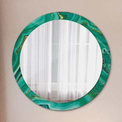 Espejo redondo con marco impreso Mármol ágata jaspe