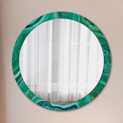 Espejo redondo con marco impreso Mármol ágata jaspe