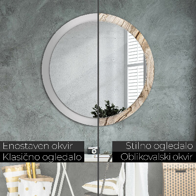 Espejo redondo decorativo impreso Madera agrietada