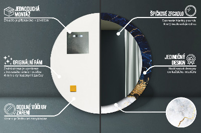 Espejo redondo decorativo impreso Mármol azul