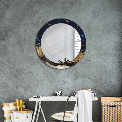 Espejo redondo decorativo impreso Mármol azul