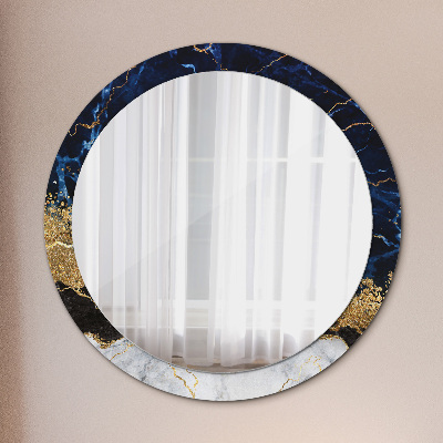 Espejo redondo decorativo impreso Mármol azul