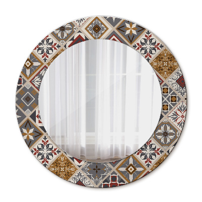 Espejo redondo decorativo impreso Patrón turco