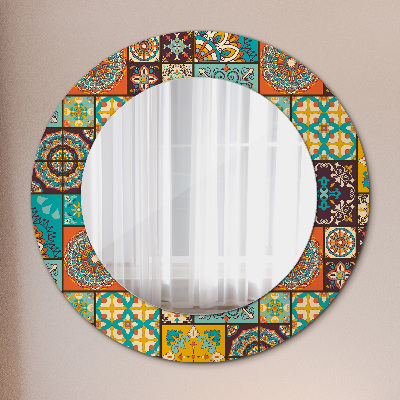 Espejo redondo decorativo impreso Patrón árabe