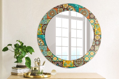 Espejo redondo decorativo impreso Patrón árabe