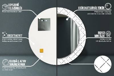 Espejo redondo decorativo impreso Líneas cruzadas