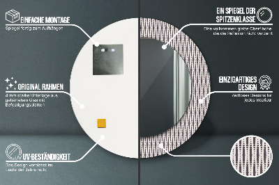 Espejo redondo estampado Patrón de puntos geométricos