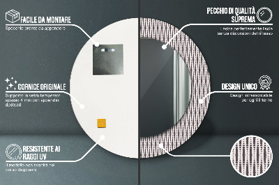 Espejo redondo estampado Patrón de puntos geométricos