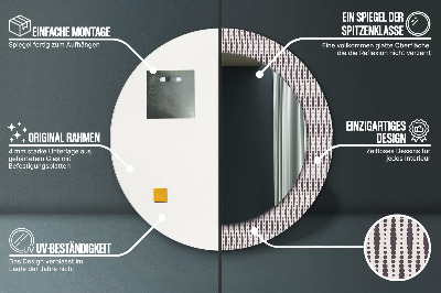 Espejo redondo estampado Patrón de puntos geométricos