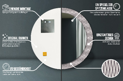 Espejo redondo estampado Patrón de puntos geométricos