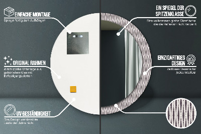 Espejo redondo estampado Patrón de puntos geométricos