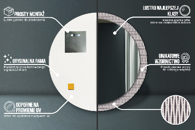 Espejo redondo estampado Patrón de puntos geométricos