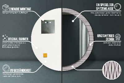 Espejo redondo estampado Patrón de puntos geométricos