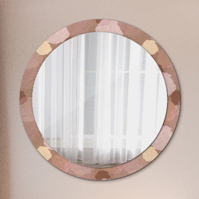 Espejo redondo con marco impreso Composición de rosas