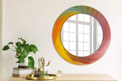 Espejo redondo con marco impreso Espiral hipnótica