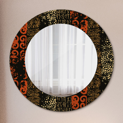 Espejo redondo estampado Grunge patrón abstracto