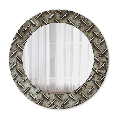 Espejo redondo decorativo impreso Textura de acero