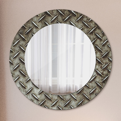 Espejo redondo decorativo impreso Textura de acero