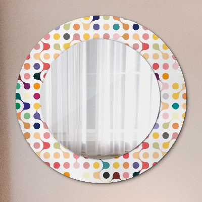 Espejo redondo decorativo impreso Multicolor sin fisuras