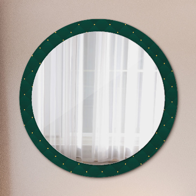 Espejo redondo con marco impreso Plantilla de lujo verde