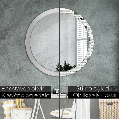 Espejo redondo decorativo impreso Motivo de periódico