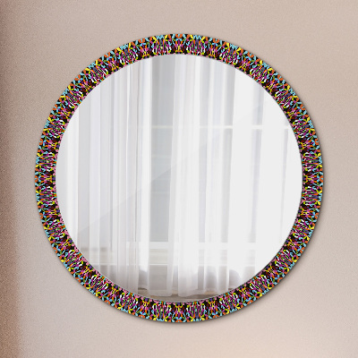 Espejo redondo decorativo impreso Patrón de mandala psicodélico