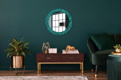 Espejo redondo decorativo impreso Composición verde y oro