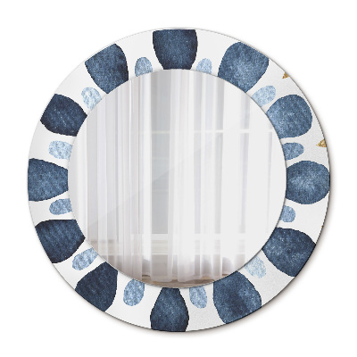 Espejo redondo decorativo impreso Mandala lunar