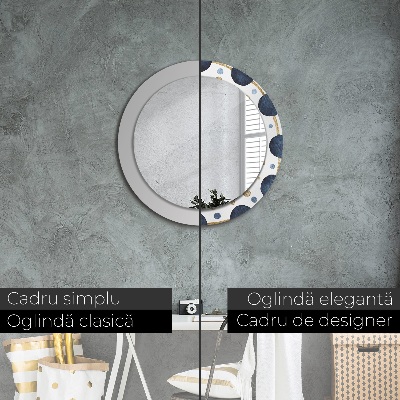 Espejo redondo decorativo impreso Mandala lunar