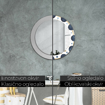 Espejo redondo decorativo impreso Mandala lunar