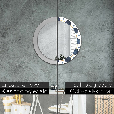 Espejo redondo decorativo impreso Mandala lunar