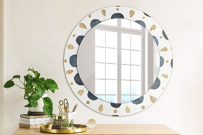 Espejo redondo decorativo impreso Mandala lunar