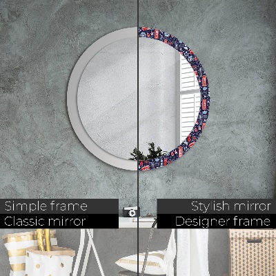 Espejo redondo con marco impreso Símbolo de londres