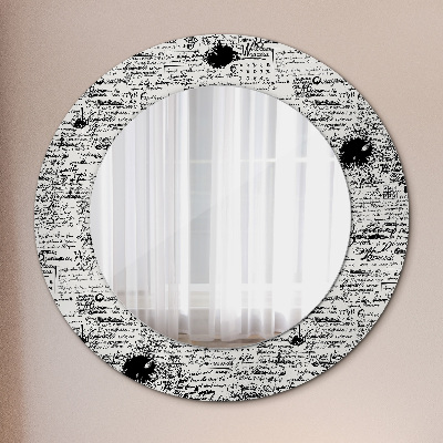 Espejo redondo con marco impreso Patrón de garabatos
